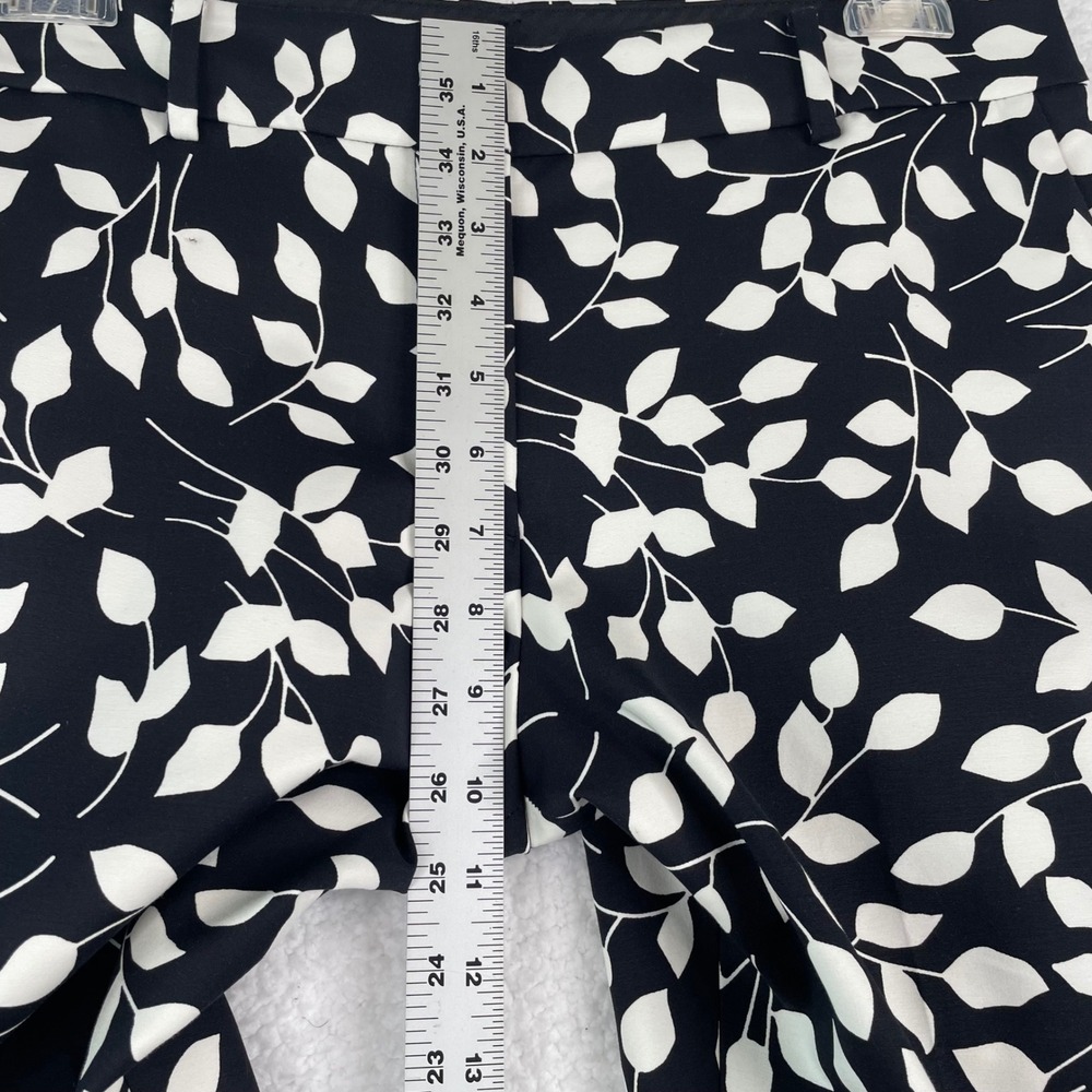 Talbots Hampshire Ankle Pant Womens 8P Black White Leaf Print Slim Stretch Crop - Picture 8 of 12